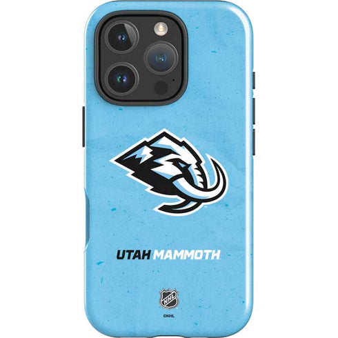NHL Utah Mammoth Distressed Blue iPhone 16 Pro Max Impact Case